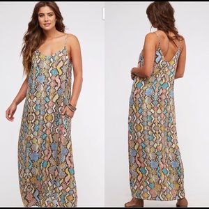 Snake print maxi dress
